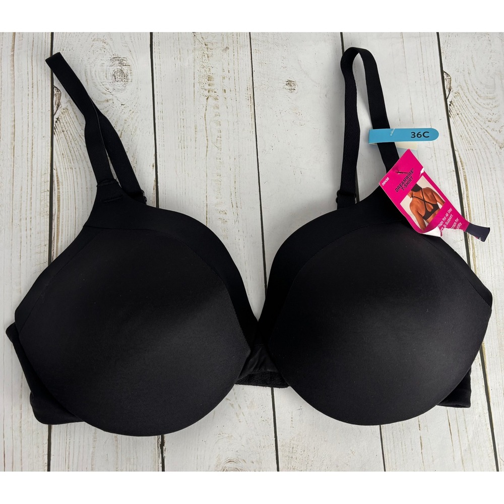 Maidenform Comfort Devotion Dreamwire T-Shirt Bra Black 36C Convertible B017